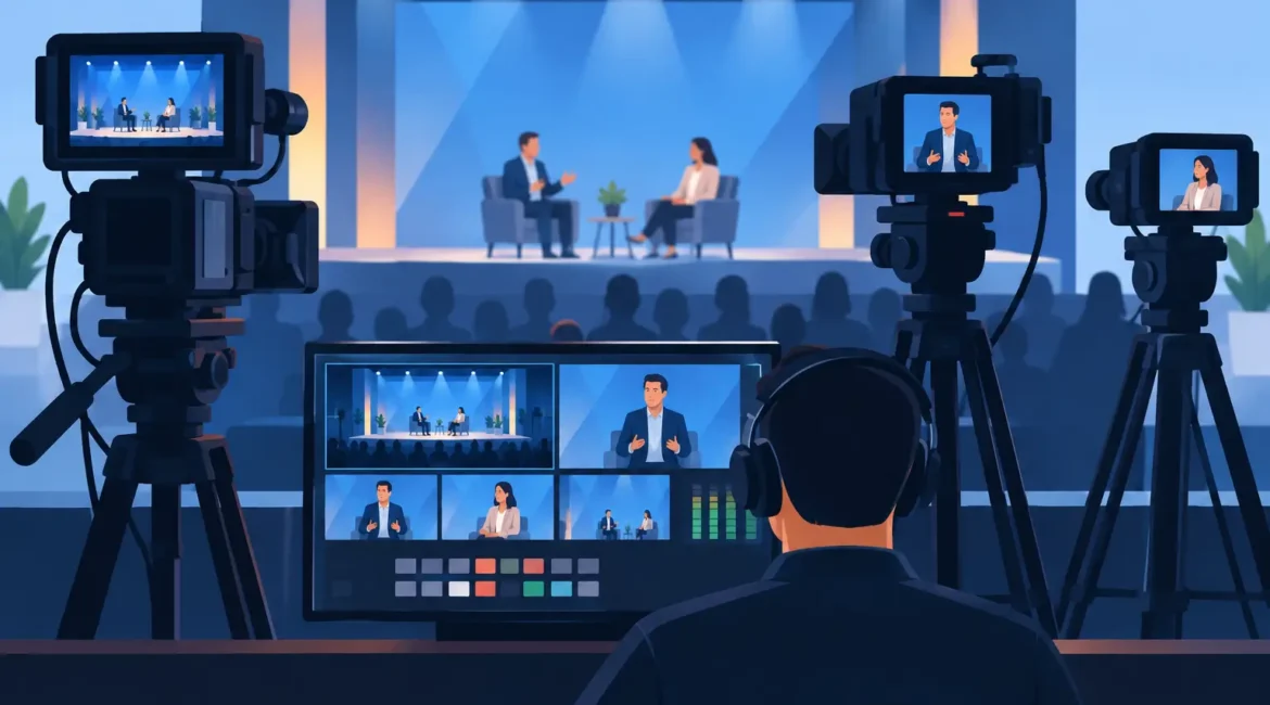 Transmissão ao vivo multicâmera profissional